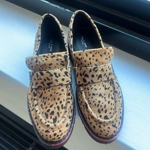 Rag and Bone size 37.5 Leopard print lug sole loafers